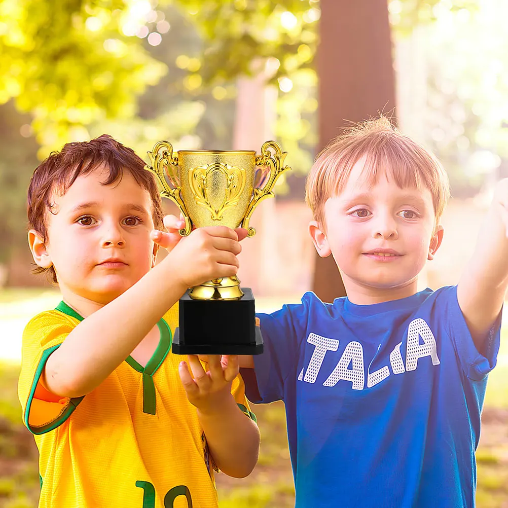 

2 Pcs Trophy Props Small Kids Trophies Award Plastic Competition Reward for Child Decorative