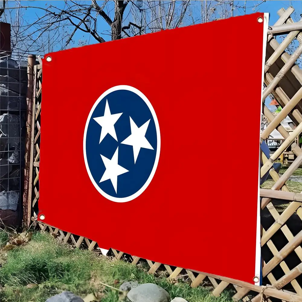 state geography T-Tennessee Flags Edgeless four-ring hanging decor indoor outdoor compatible easy for hanging display