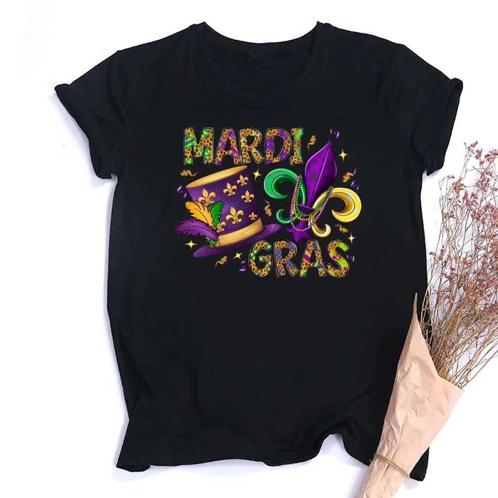 Mardi Gras Shirt for Women It's Mardi Gras Yall Shirt Carnival T-Shirt Graphic Short Sleeves Tee Tops Clothes