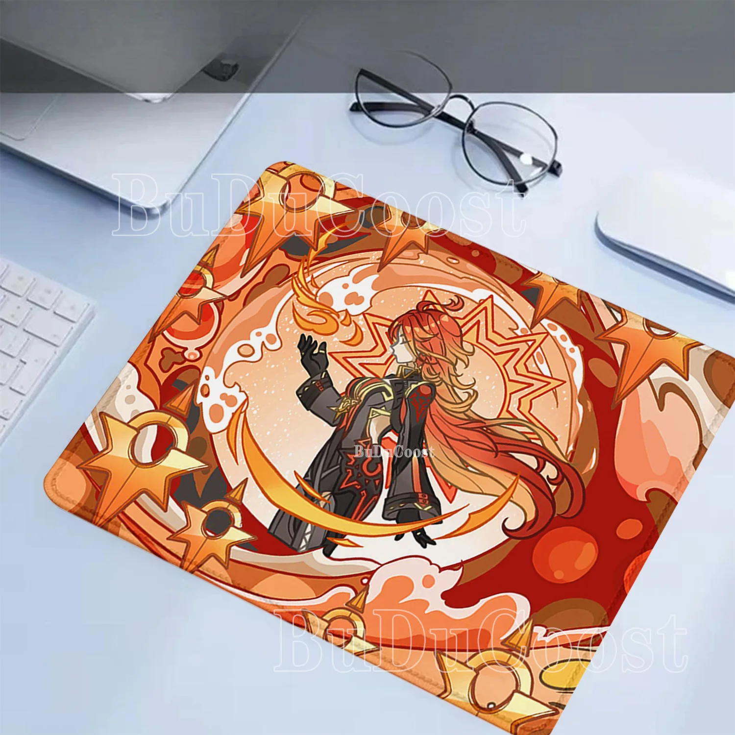 Genshin Impact Small sizes Mouse Pad Anti-Slip Rubber Gaming Keyboard Office esports Mousepad PC HD Printing overlock Desk Mat