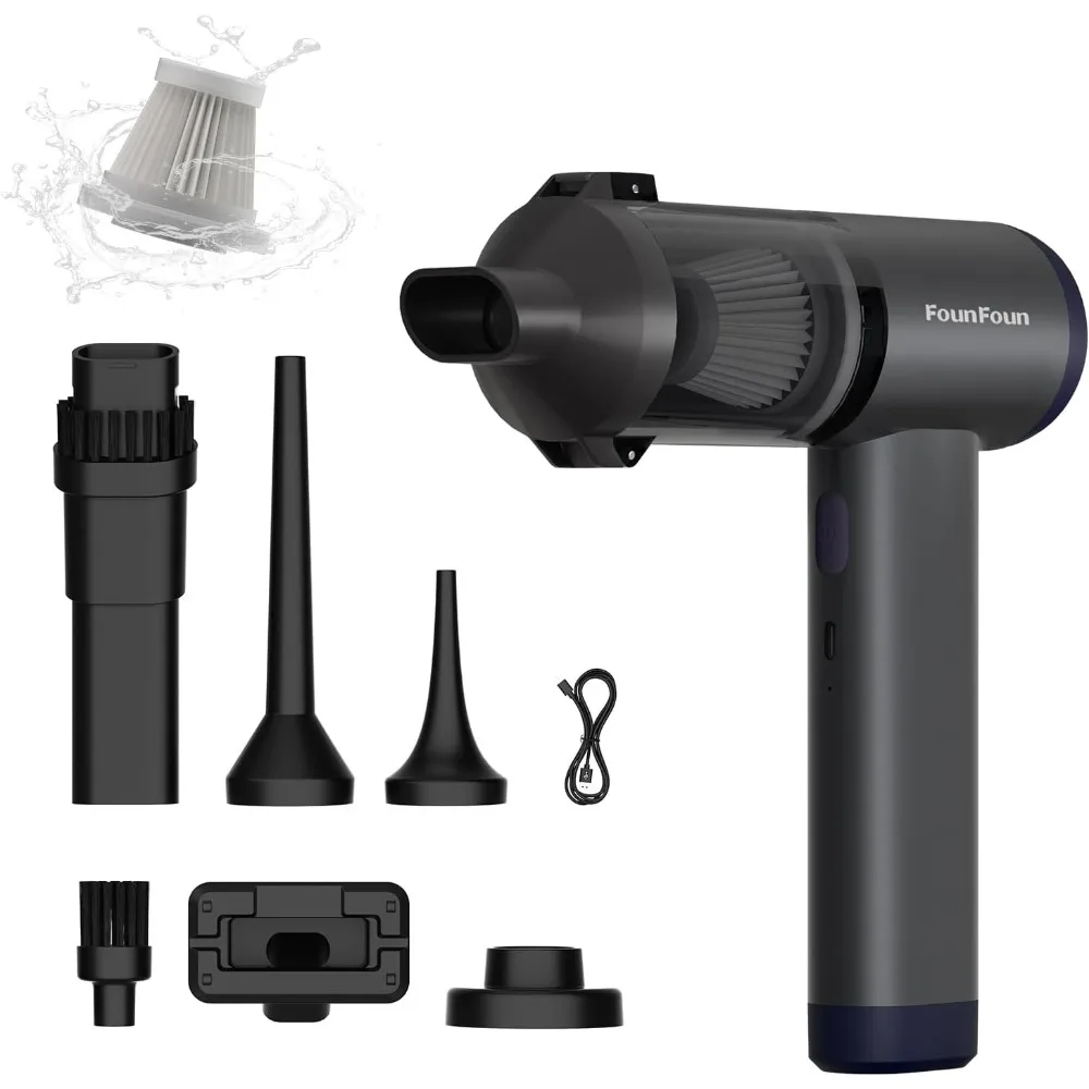 

Car Vacuum Portable Cordless, Mini Handheld Vacuum Cleaner for Pet Hair/Car/Home, Suction & Blow 2 in 1, 22KPa High Power, 6000m