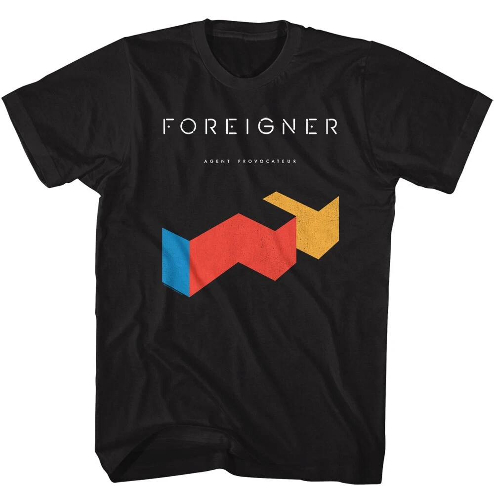 T-shirt pour homme avec couverture d'album de la groupe Foreigner « Agent Provocative », merchandising de musique rock, pur coton, coupe ample, streetwear décontracté