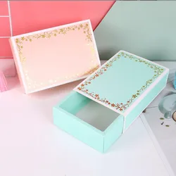 20pcs Pink Blue Packing Gift Box Delicate Drawer Paper Boxes Wedding Cookie Candy Cake Box