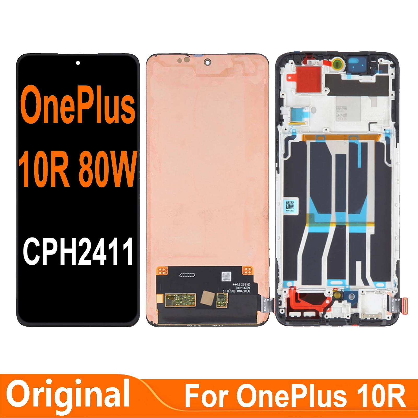 6.7'' AMOLED Original For Oneplus 10R 80W CPH2411 LCD Display Touch Screen Digitizer Assembly For OnePlus 10 R LCD