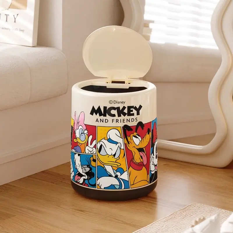 Disney Mickey Minnie Donald duck series trash can new home living room bedroom cartoon large capacity cute high value bucket