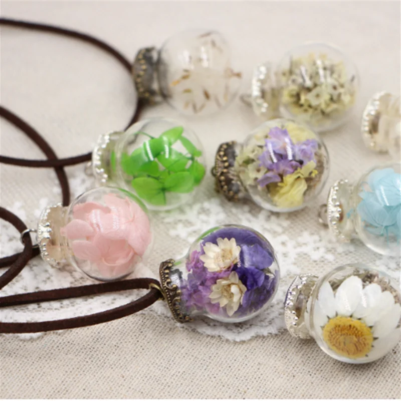 6piece 15-30mm Hollow Glass Ball Bubble Glass Dome Bottle Pendant DIY Orbs Jewelry Findings Accessories Handmade Materials