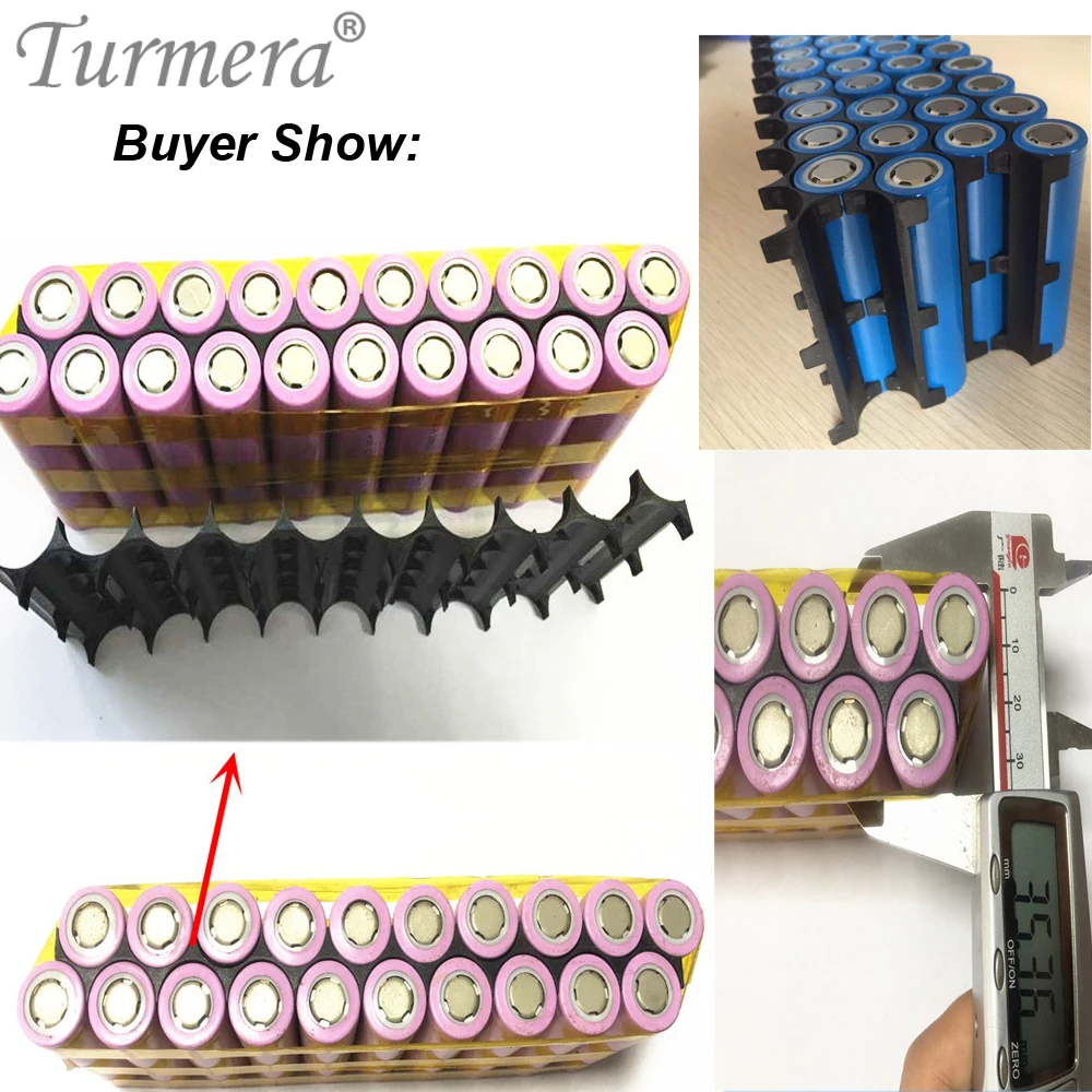 Turmera 18650 21700 Battery Holder 5S 7S 10S 13S Bracket Spacer Assemble for 12V 36V 48V Electric Bike or E-scooter Battery Use