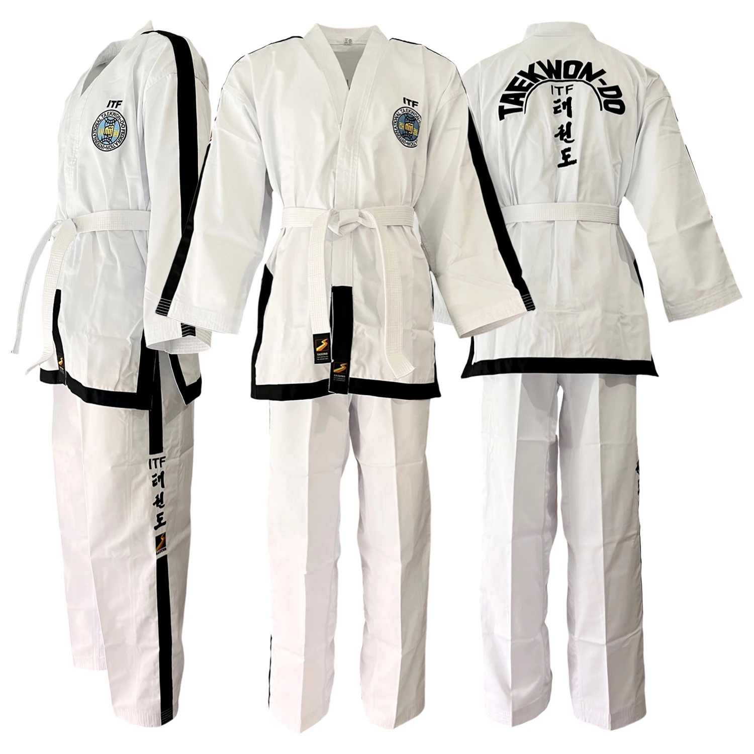 Korea Taekwondo Uniform Dobok Uniform for Kids & Adults Cotton and PolyesterStudent Taekwondo Set Martial Arts Uniform with Belt