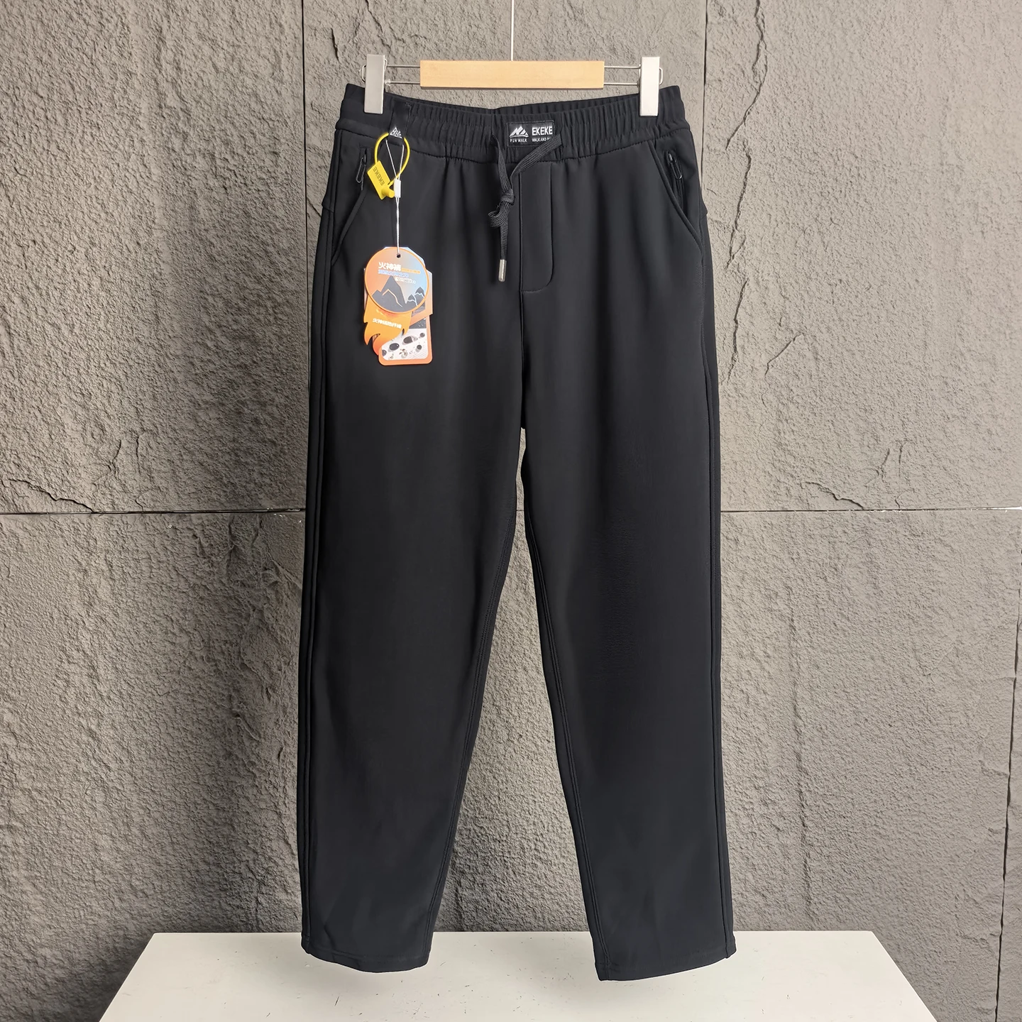 

Мужские утепленные флисовые брюки для альпинизма и активного отдыха, ветрозащитные, водоотталкивающие, прямого кроя, черные