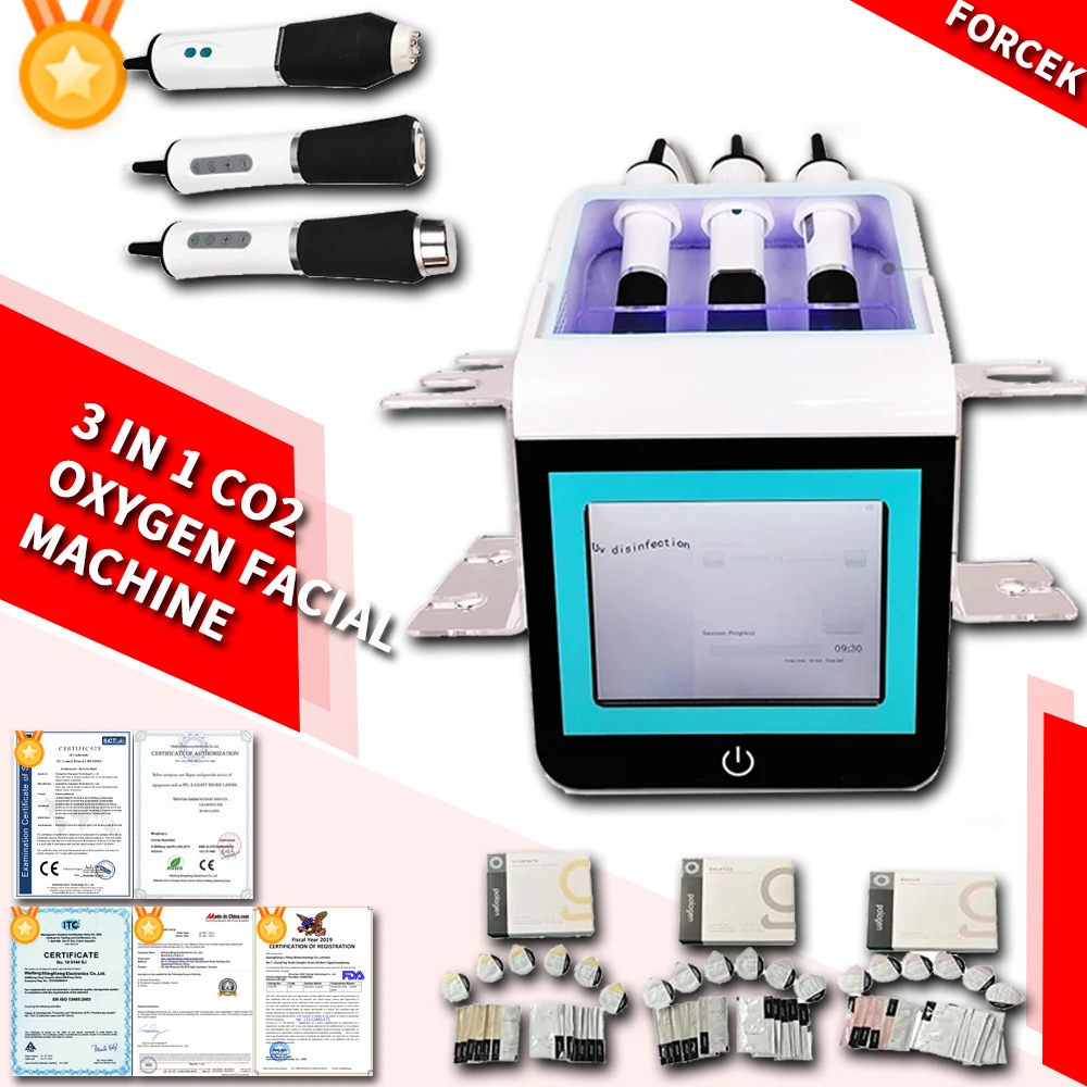 3 In 1 Facial Massage Machine Facial Small Bubble Co2 Bubble Facial Skin Care Machine With Uv Sterilization