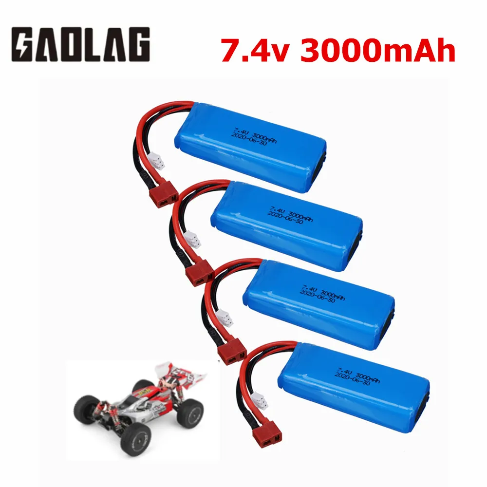 Oryginalna bateria Lipo 2s 7,4 V 3000 mAh do Wltoys 144001 104001 124019   12428 Części do samochodów RC 7,4 В 3000 мАч RC Игрушечная Батарея