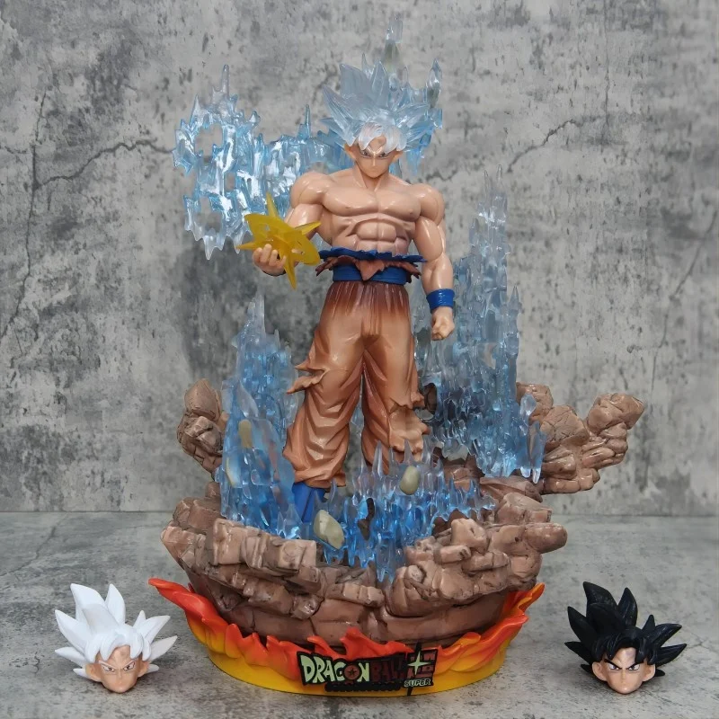 33cm Dragon Ball Fc Free Extreme Skill Son Goku Three-headed Anime Figure Desktop Ornament Action Figurine Decoration Model Gift