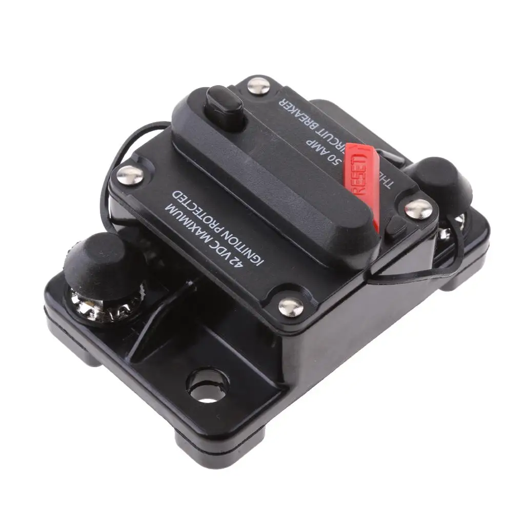 50 Amp Auto AA Automatic Circuit Breaker Trolling Motor Marine Boat Fuse 12V-42V