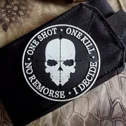 PVC Sniper Rifle Gancho e Loop Patch, Personalidade Crânio Moral Badge, Crosshair Hat, Patches de pano, Mochila Tática Adesivos