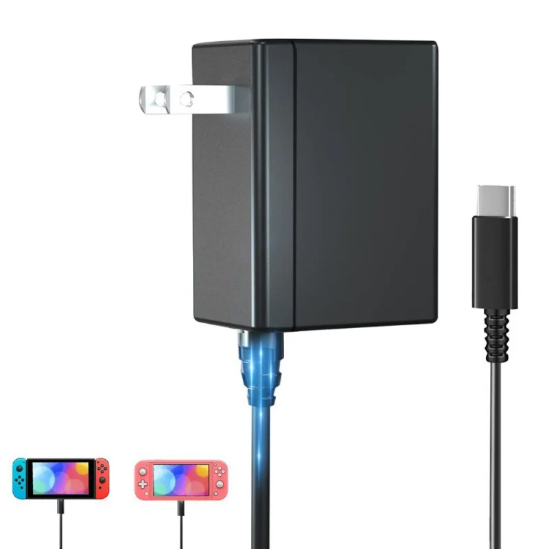 10W EU US Plug Fast Charger Home Travel Wall Power Supply USB Type C AC Charging Adapter Cable for Nintendo Switch Lite Console