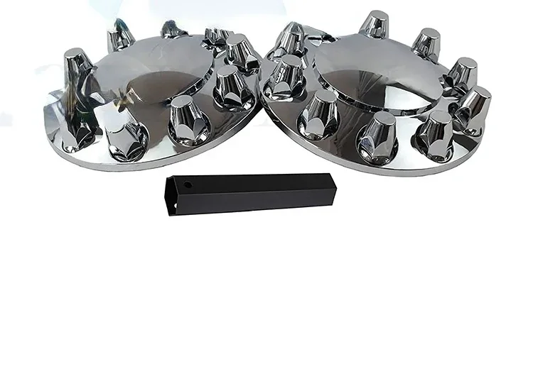 Chrome  Complete Axle Cover Set 33mm Screw-On Lug Nut Covers For America Truck Accessories