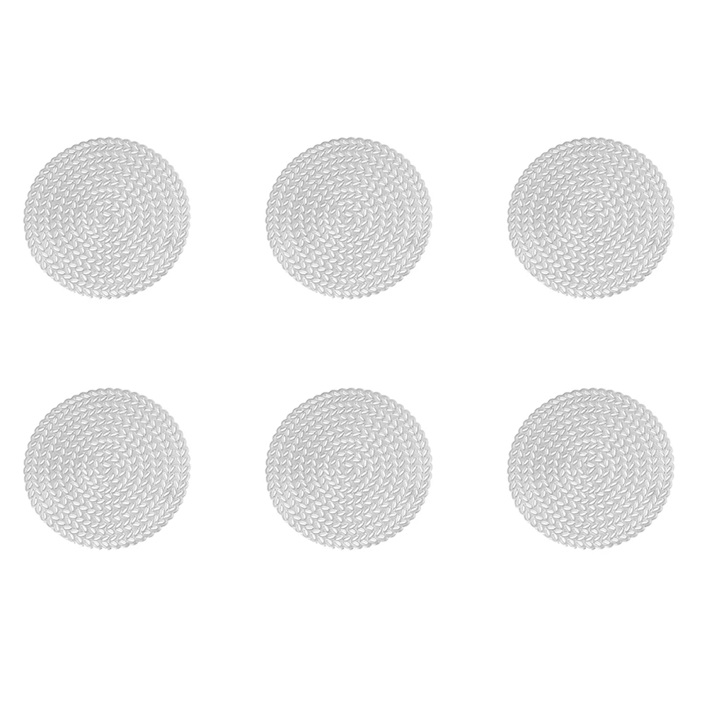 

6 Pcs Hollow PVC Coaster Dinner Mats Classy Weave Decorative Table Coffee Coasters Wheat Floral Pattern Kitchen Dining Room