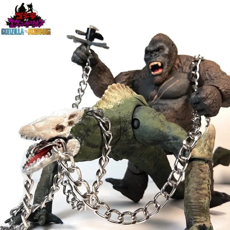 Anime  Movie 2 Godzilla vs King Kong Skullcrawler Scene Rockery PVC Action Figures Joint mobility Model Children's Toys Gift