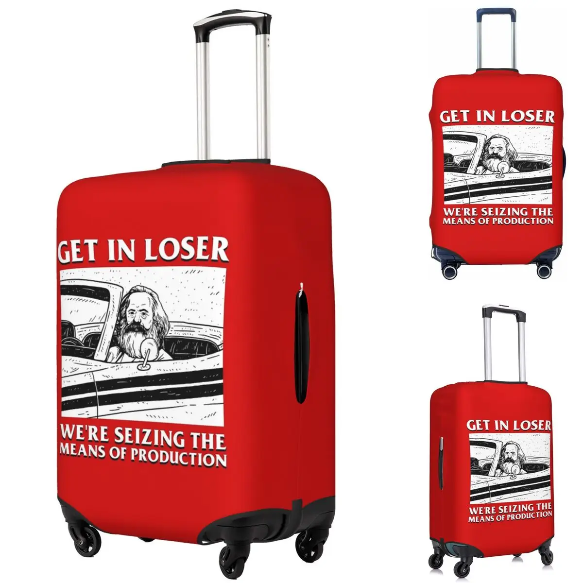 

Get In Loser We're Seizing The Means Of Production Suitcase Cover Protection Elastic Travel Luggage Protector Covers 18-32 Inch