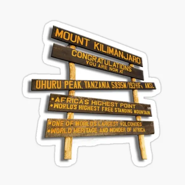 Mount Kilimanjaro Sign  5PCS Car Stickers for Living Room Luggage Art Decor  Funny Home Kid Stickers  Water Bottles Motorcycle