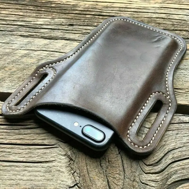 Étui de téléphone en cuir pour hommes, boucle de téléphone portable, ceinture, sac de taille, accessoires, sac à main, portefeuille, poudres de course, sacs de camping de voyage