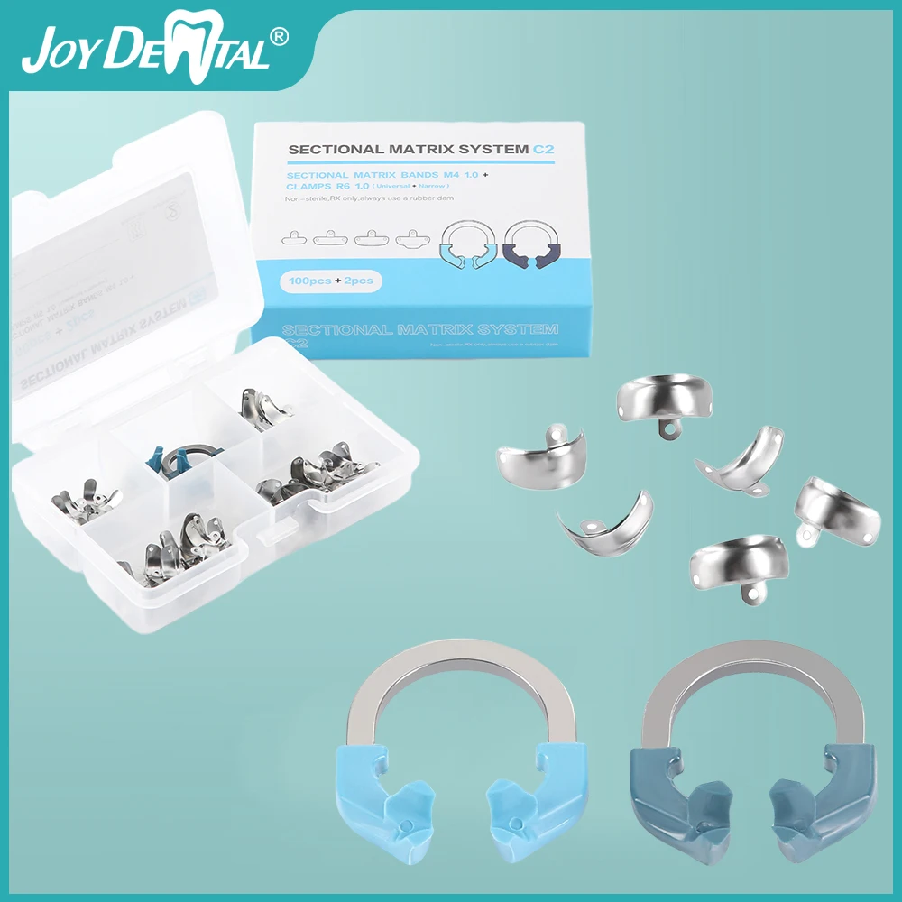 JOY DENTAL Dental Matrix Bands NITI Metal Matrices Clamp Ring Sectional Contoured Matrix System