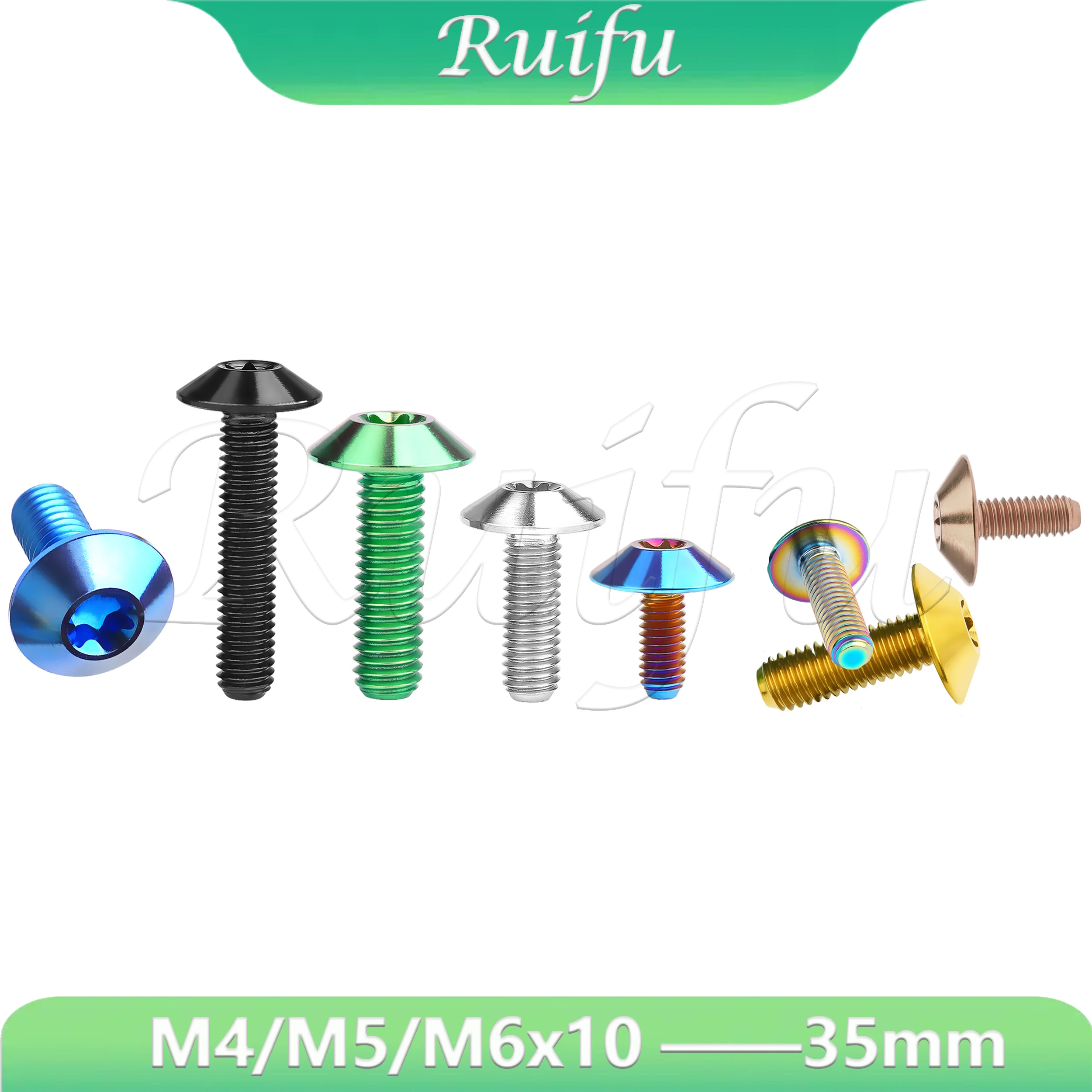 

Ruifu Titanium Bolt M4 M5 M6x10--35mm Torx Head Screw for Motorcycle Bike Fasteners