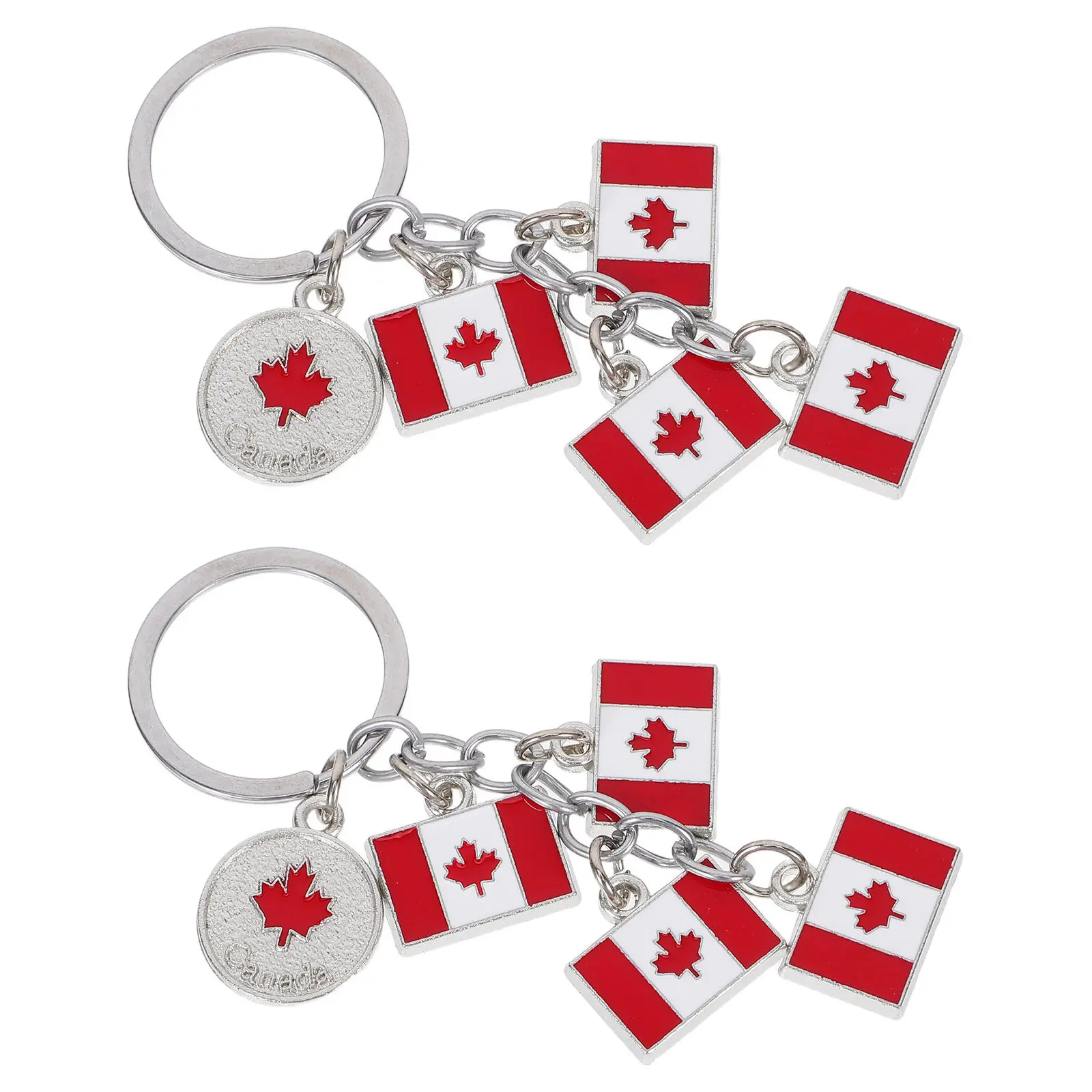2Pcs Maple Leaf Keychains Canadian Themed Keychain Charm Fall Leaves Keychain Maple Leaf Pendant for Keys Wallet Purse Handbag