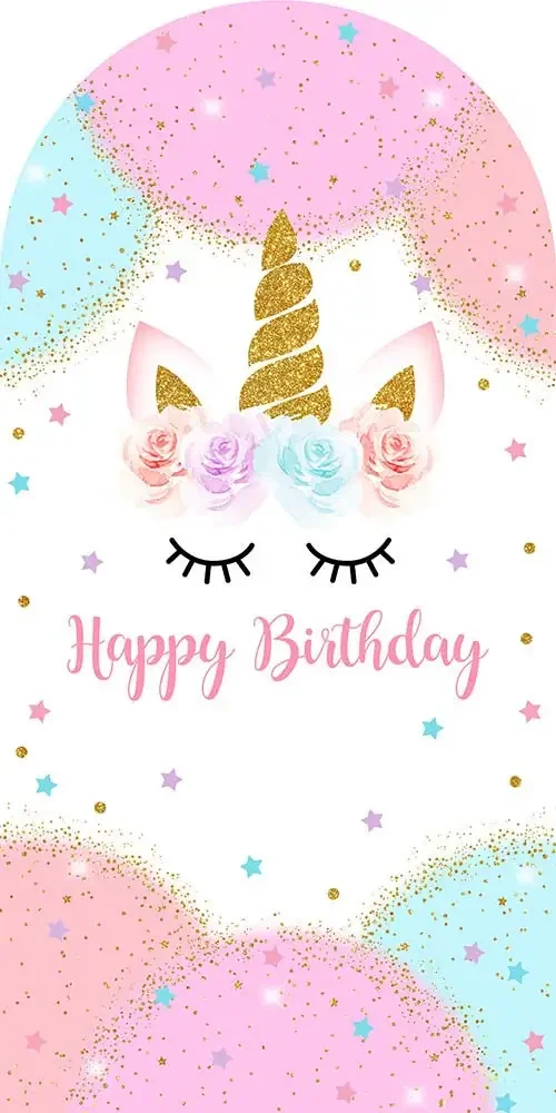 

Custom 2-Sided Unicorn Birthday Party Colorful Rainbow Baby Shower Covers Chiara Arch Background Decor Backdrop Photo