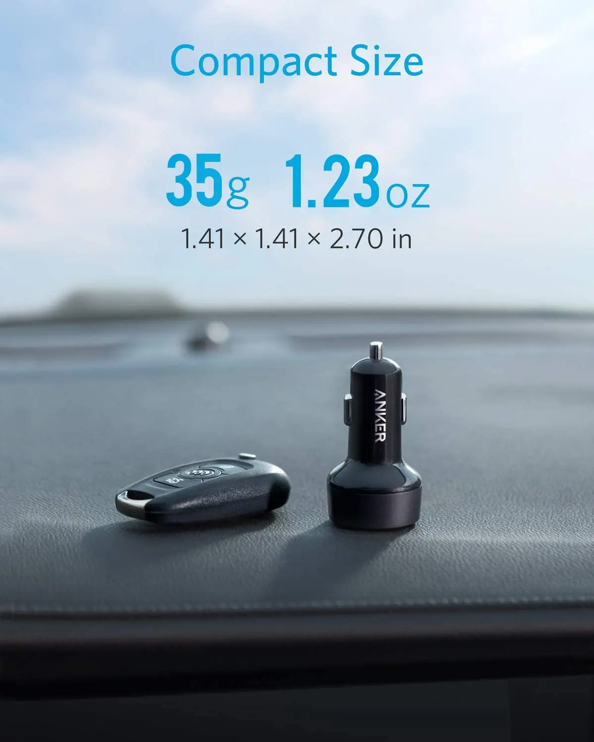 Anker Car Charger USB C, 30W 2-Port Compact Type C Car Charger with 18W Power Delivery and 12W PowerIQ, PowerDrive PD 2 with LED