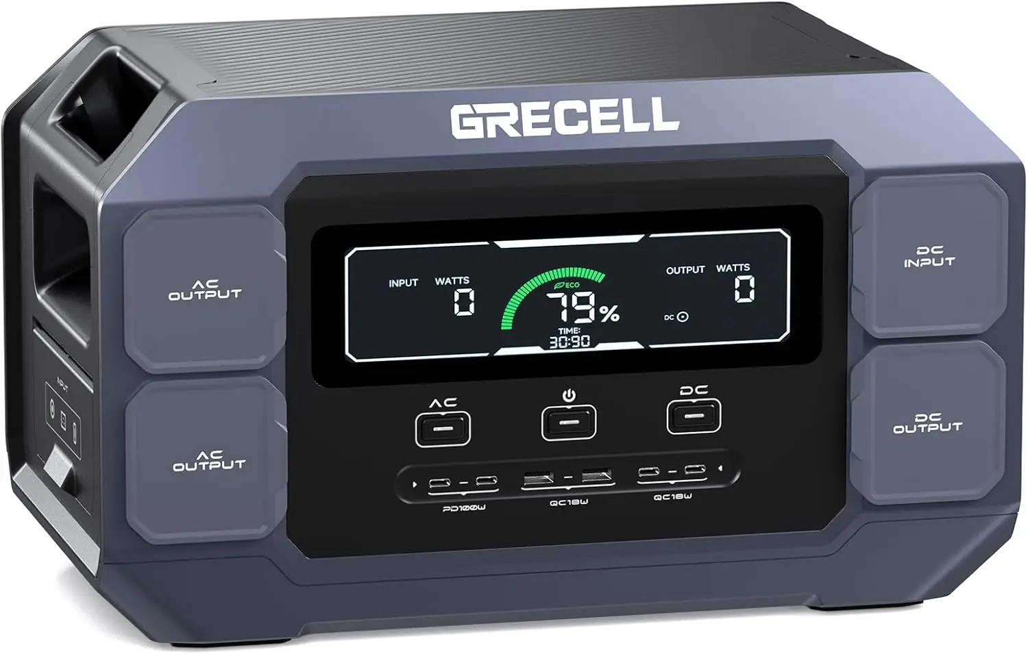 

GRECELL Solar Generator 2200W Portable Power Station 1126Wh (4800W Peak), 1.25Hrs Fast Charging, LiFePO4 Battery Pack with 4×220