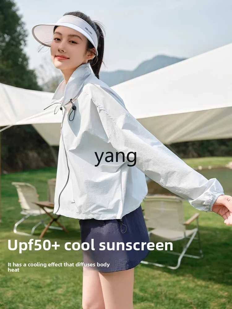 LMM jaqueta de proteção solar com gola alta para mulheres, verão, nova absorção de umidade anti-ultravioleta e secagem rápida