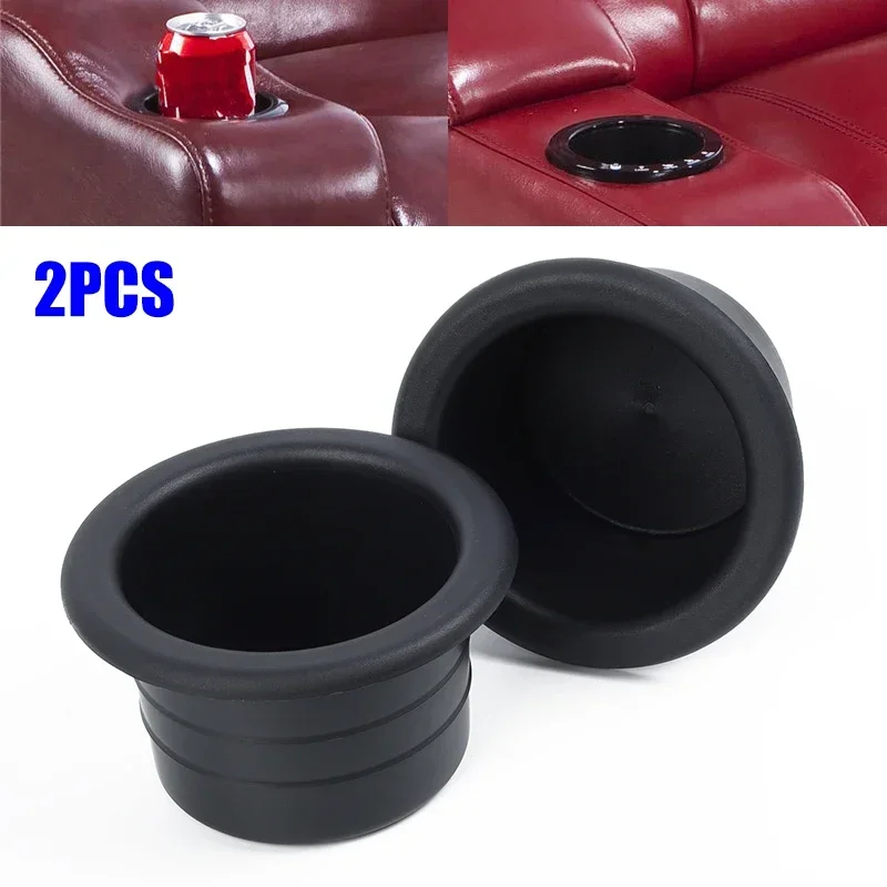 2pcs Car Cup Holder Rack Plastic Black Cup Water Drink Holder Recessed For RV Car Marine Boat Trailer Accessories