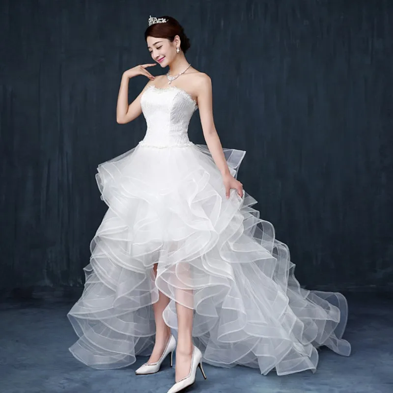 formal-hi-lo-dress-for-women-stylish-original-korean-wedding-bridal-lace-gown for bride sale