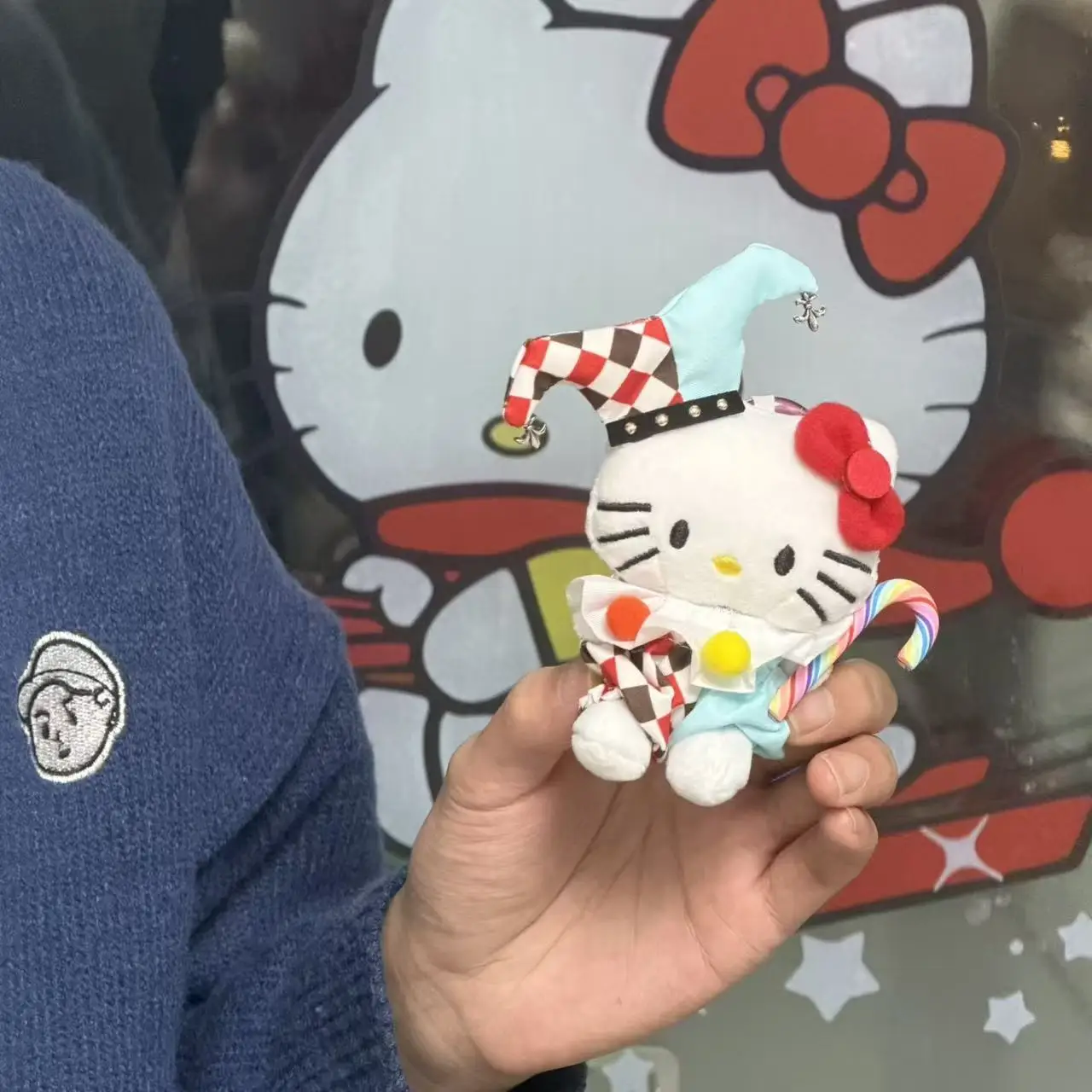 

Cute Hello Kitty Creative Circus Mini Clown Kitty Pendant Plush Doll Doll Fabric Toy Accessories Bag