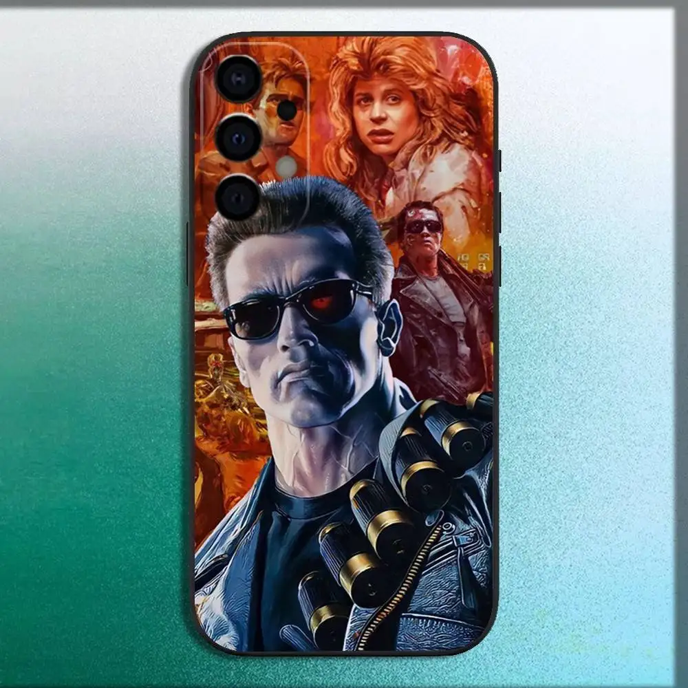 A-Arnold Terminator Schwarzenegger Capa de telefone para Samsung Galaxy A73,72,71,A52,51,40,41,A22,32,31,13,12,Note20 Soft Black Shell
