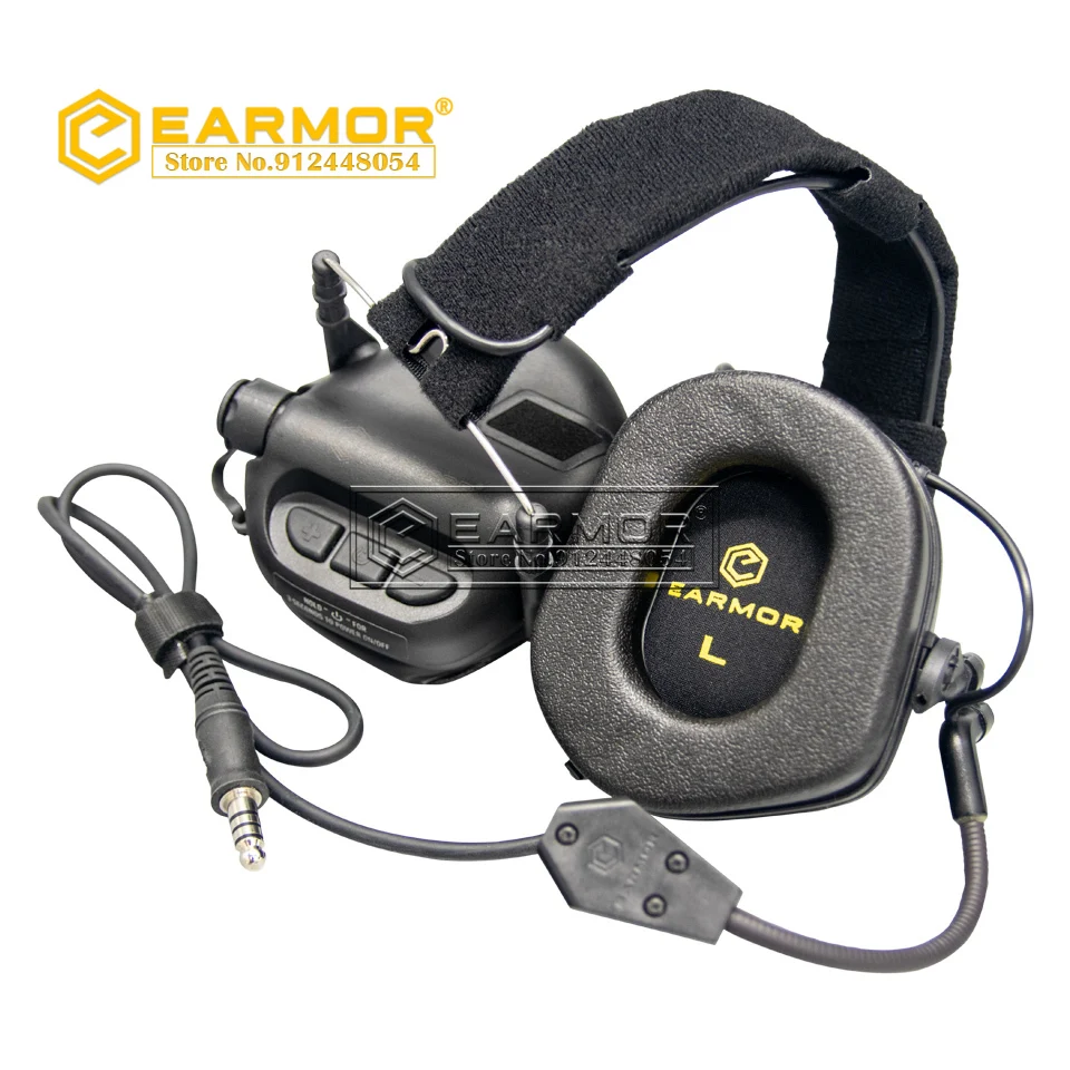 Imagem -03 - Earmor M32 Mod4 Tactical Headconjunto M51 Ptt Adapter Conjunto para Baofeng Rádio Comunicação Eletrônica Protetor de Audição