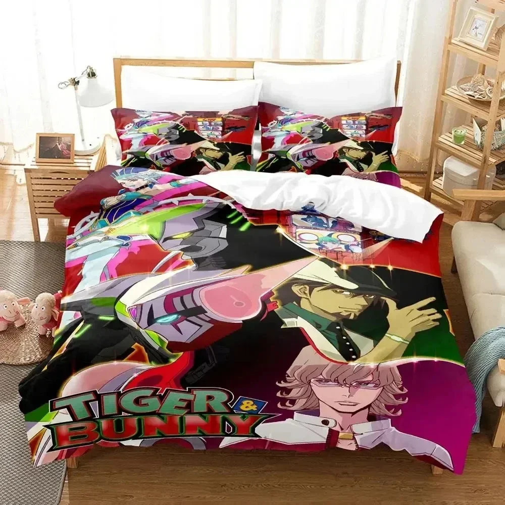 

3D Anime Tiger & Bunny Bedding Set Duvet Cover Bed Set Quilt Cover Pillowcase Comforter king Queen Size Boys Adult Bedding Set