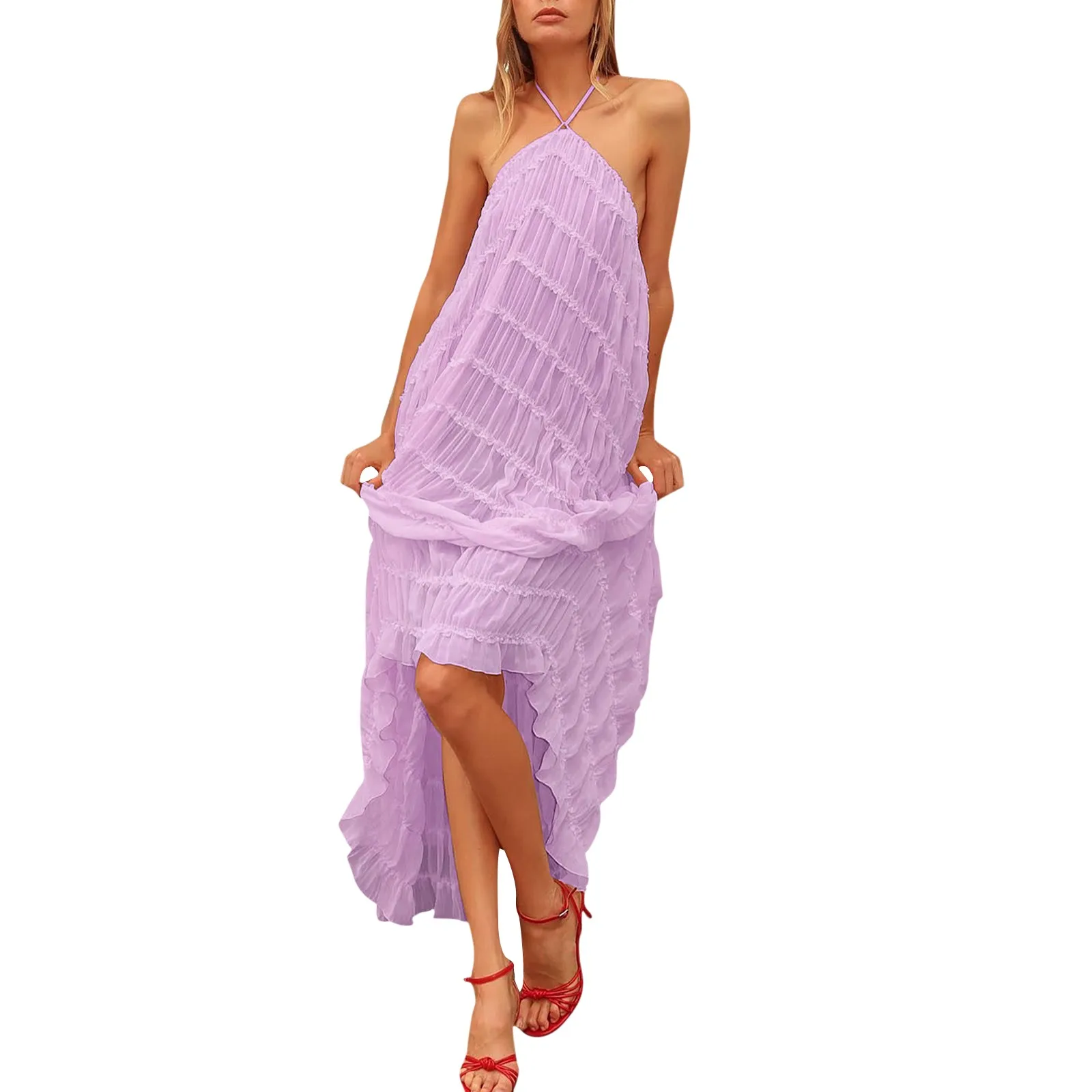 

Knitted Pleated Long Dress High Waist Midi Sling Dress Elegant Sleeveless Yellow Dress Women Streetwear Black Bodycon Dress