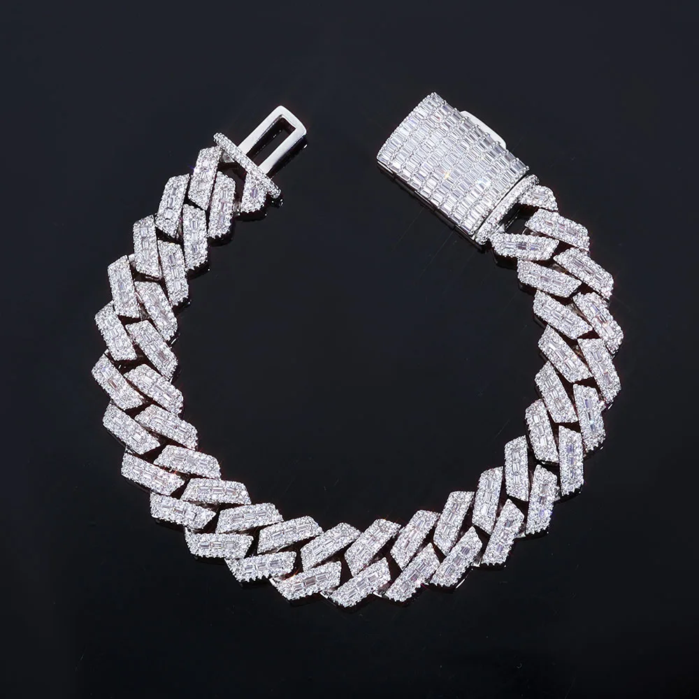 

Hip hop Boutique 14mm Wide ice Flower Rectangular iced outCubannecklace Braceletlatest fashion quality Available for Wholesale