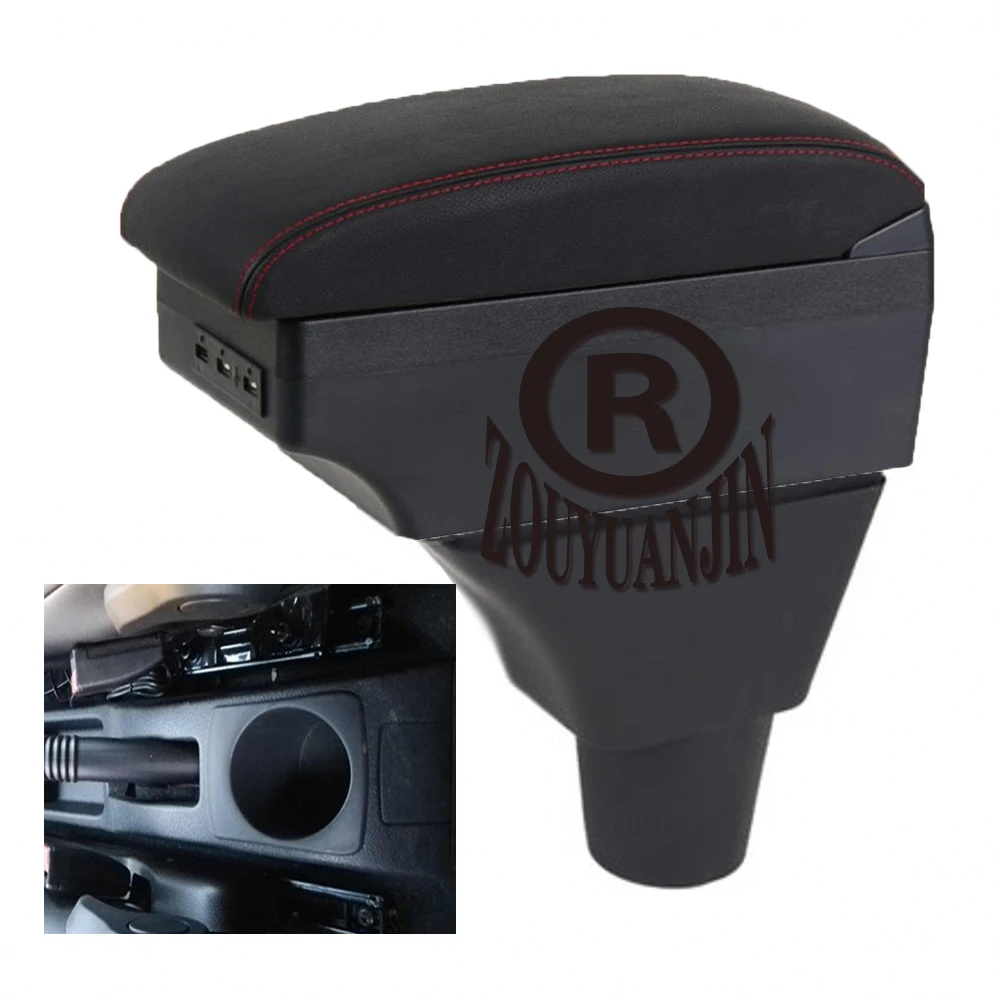 For Renault Logan Armrest Box Elbow Rest Center Console Central Store Content Storage with Cup Holder USB