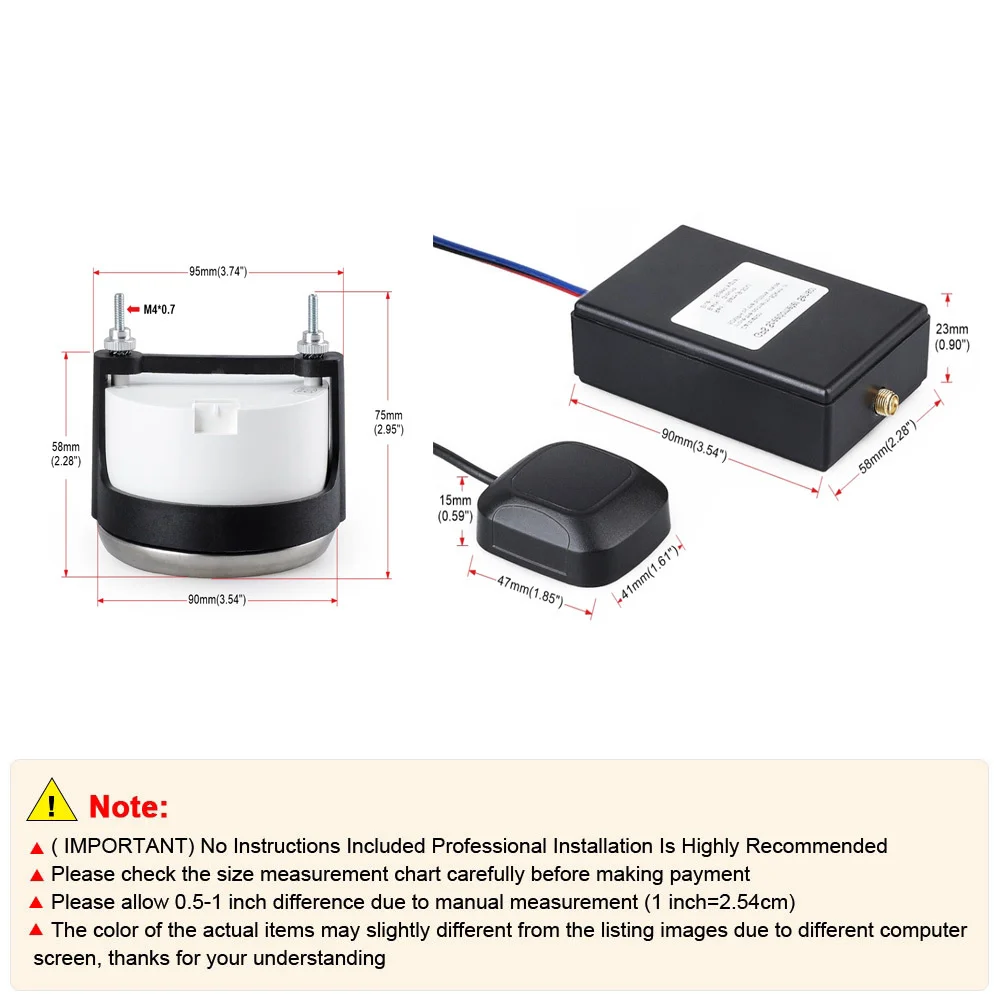 1Set GPS Speedometer Winder Counters Speed Gauge Meter  12V 24V 85mm 220km/H With LED For Motor Car Truck Boat