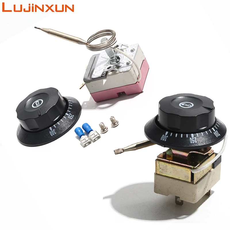 LUJINXUN Automatic Thermostat Switch Adjustable Temperature Mechanical Knob Temperature Control 0-110 60-200 50-300 Degrees 1PC