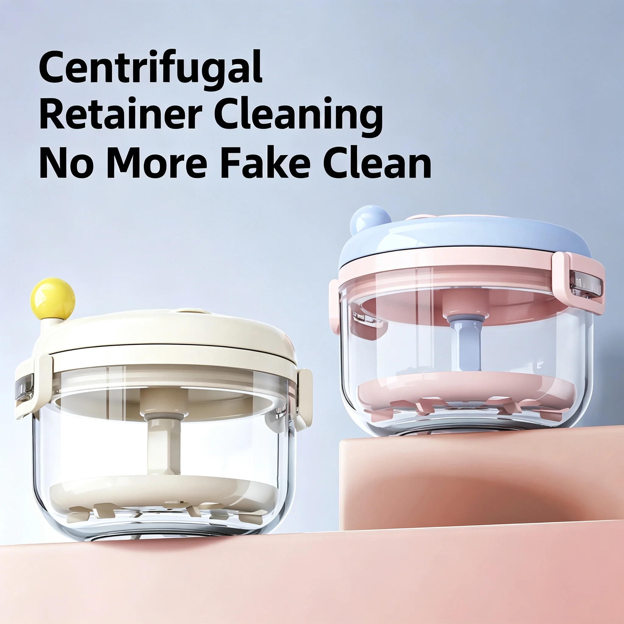 Portable Orthodontic Retainer Cleaning Box Dual‑Lock Leak‑Proof Denture Case with Built‑in Mirror for Home Travel Daily Use