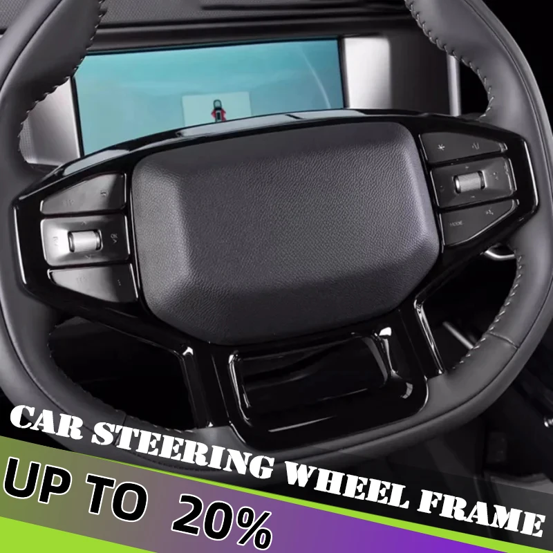 

Car Steering Wheel Frame Fit for Jetour Traveller T2 2023 2024 2025 5D Carbon Fiber Steering Wheel Decorative Frame Accessories