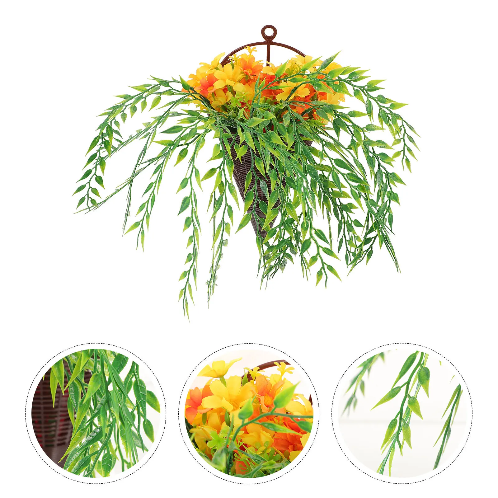 

Lifelike Hanging Artificial Decor For Home Office Farmhouse Fake Plants Simulation Flower Basket Front Door Hanging Flowers Fake