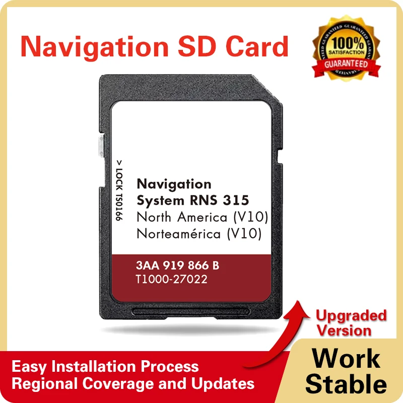 

North America map Update SD Card for VW GTI CC EOS Passat Golf Jetta Beetle Vehicle RNS 315 Navigation 2018 V10 Version GPS