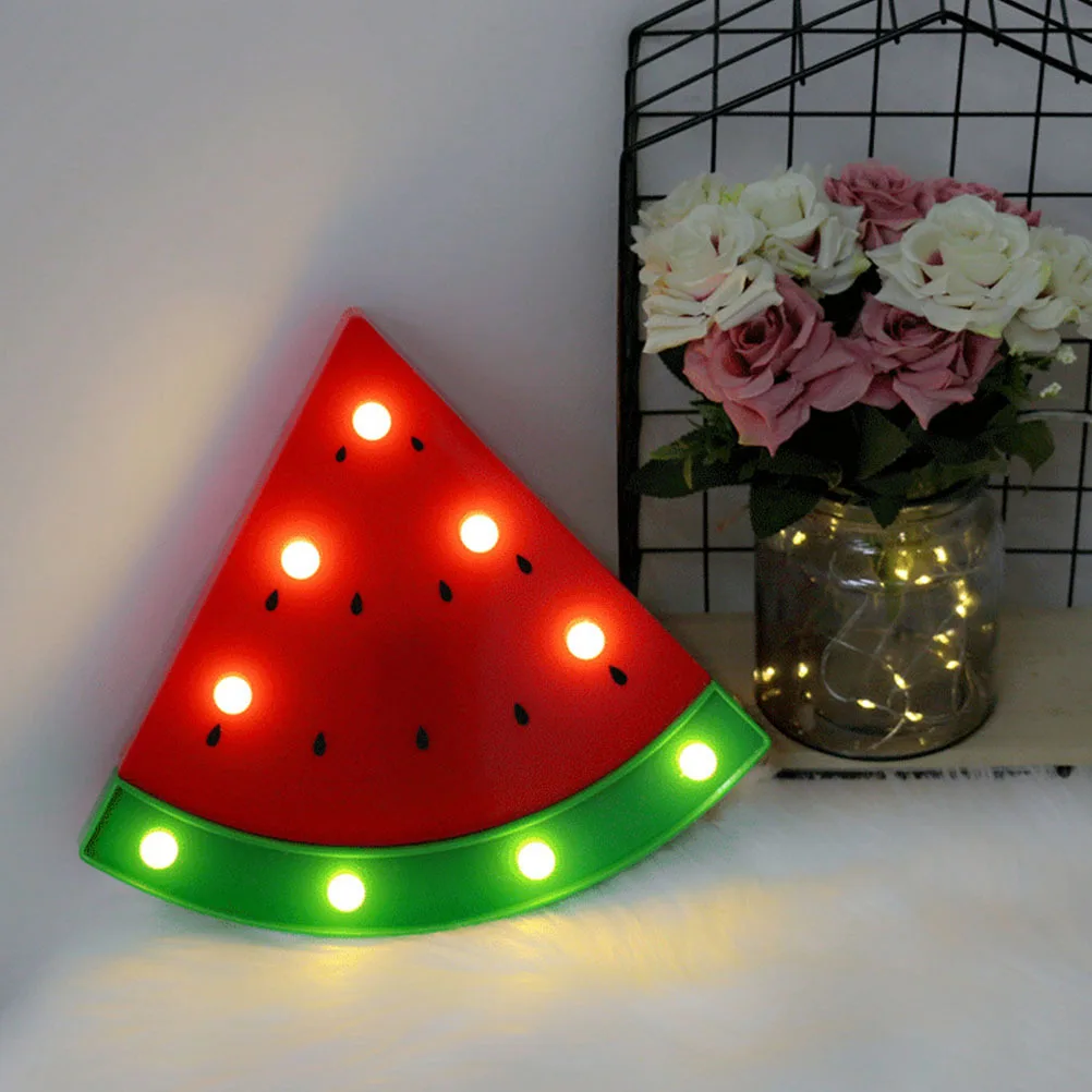 

1pc Watermelon Led Night Light Unique Creative Table Lamp Adorable Light For Gift Decorative Home Party No