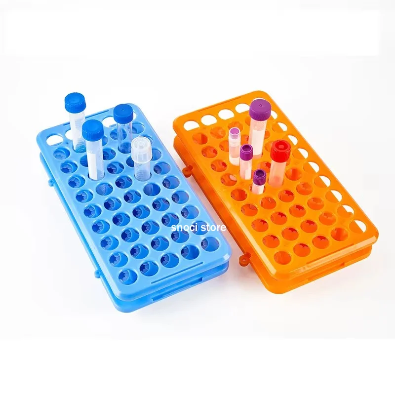 Plastic Test Tube Rack Holder Use for 5mL / 10mL / 15mL Laboratory Test Tubes Box Centrifuge Tube Rack 50holes 1 Piece