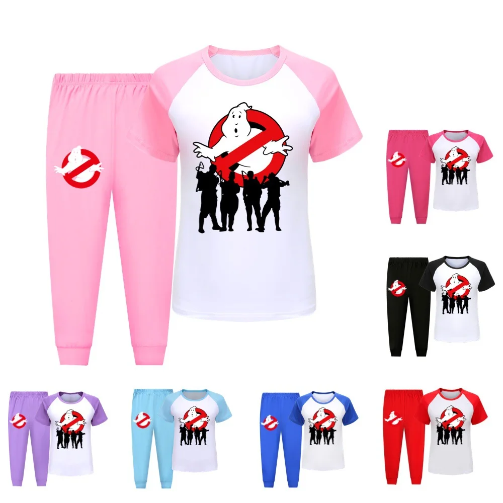 

New Kids Pajamas Set Children Sleepwear Ghostbusters Pyjamas Pijamas Baby Boys Girls Top Pants Cotton Nightwear Clothes2140